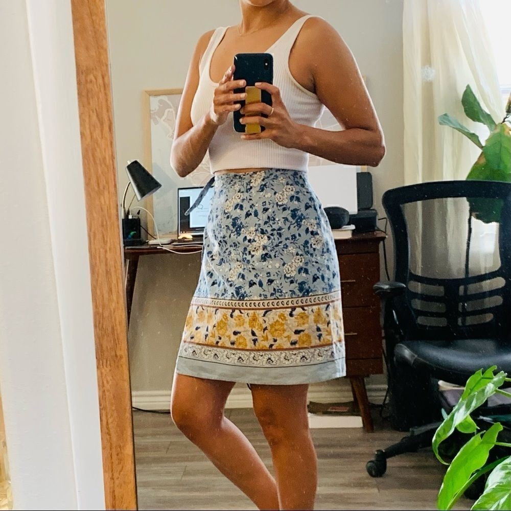 Marsh Landing Floral Wrap Skirt VINTAGE